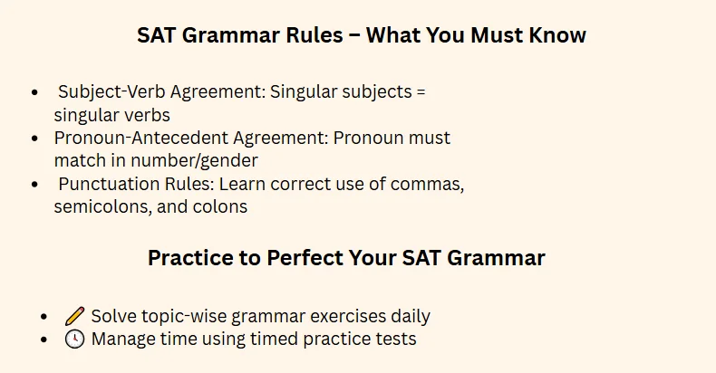 SAT grammar rule cheat sheet 