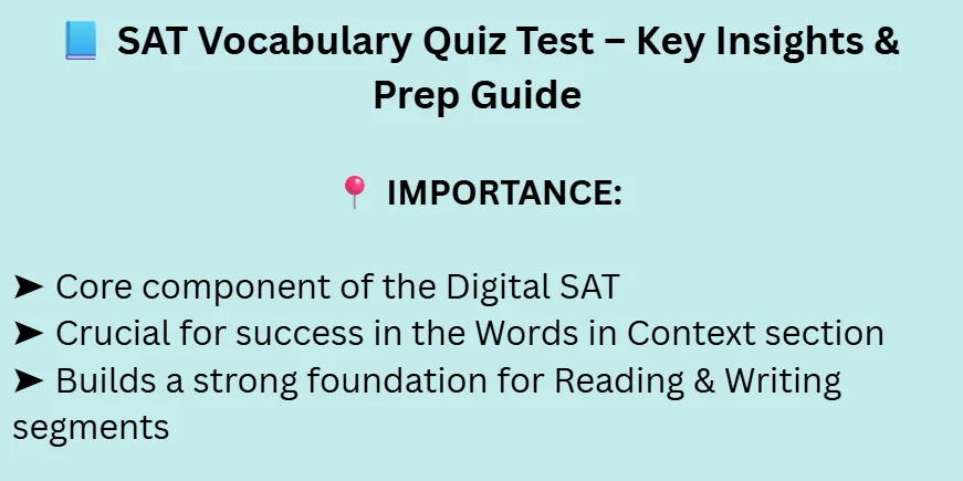 SAT vocabulary quiz test