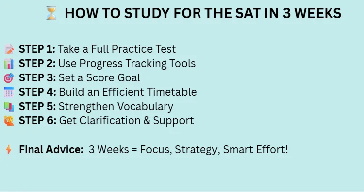 how to study for the SAT in three weeks