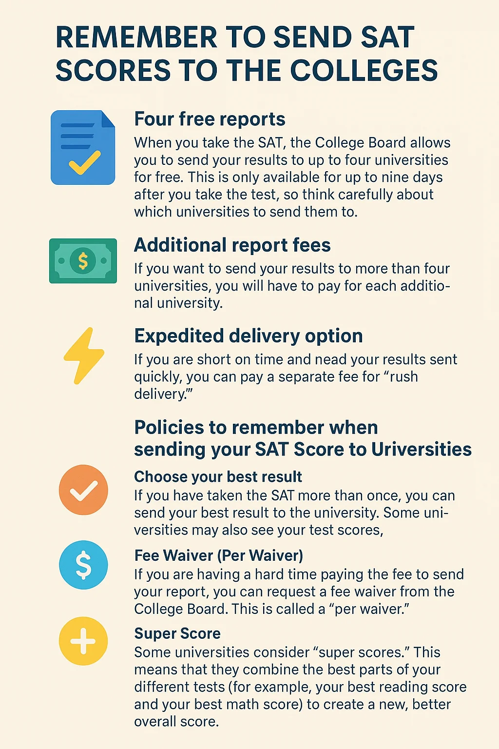 how to send sat score to colleges