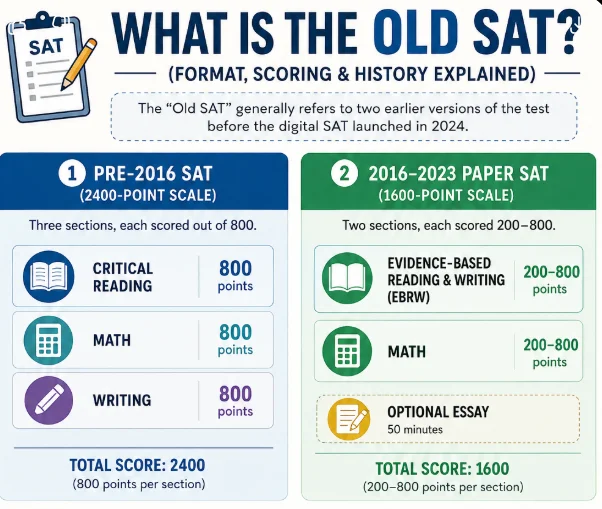 Old SAT score vs New SAT score comparison
