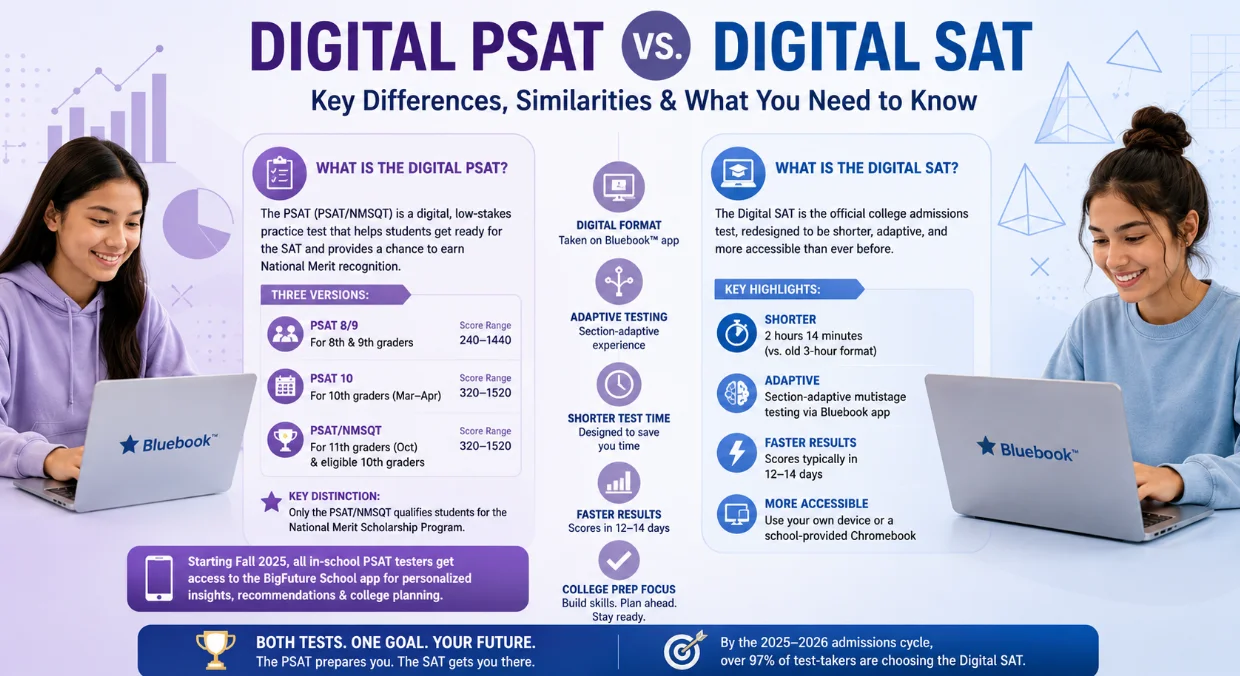 Digital PSAT vs Digital SAT